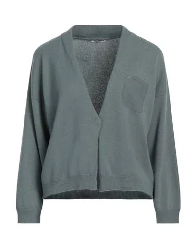 Peserico Woman Cardigan Sage Green Size 10 Virgin Wool, Silk, Cashmere