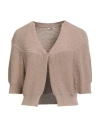 Peserico Woman Cardigan Sand Size 6 Cotton, Polyester