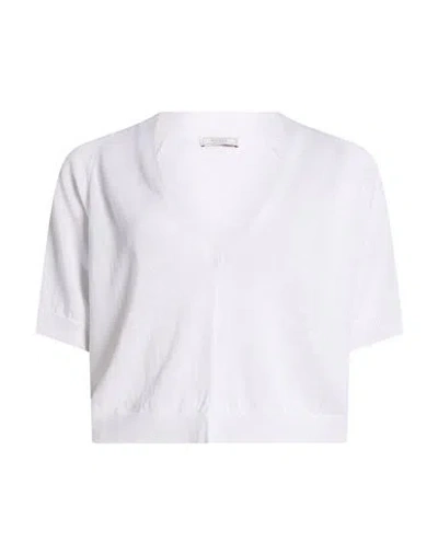 Peserico Woman Cardigan White Size 0 Linen, Cotton