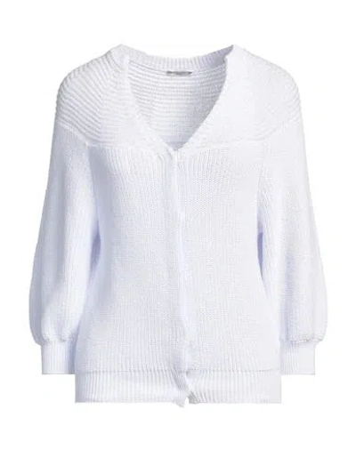 Peserico Woman Cardigan White Size 2 Cotton, Polyester