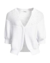 Peserico Woman Cardigan White Size 12 Cotton, Polyester In White