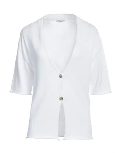 Peserico Woman Cardigan White Size 12 Cotton