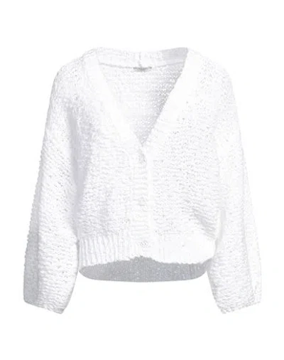 Peserico Woman Cardigan White Size 6 Cotton