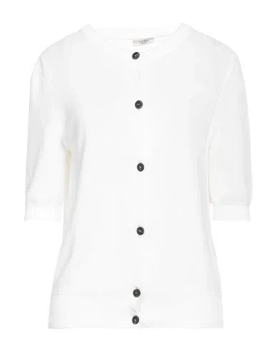 Peserico Woman Cardigan White Size 8 Cotton