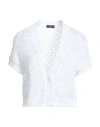 Peserico Woman Cardigan White Size 8 Cotton, Polyester In White