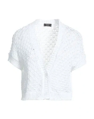 Peserico Woman Cardigan White Size 8 Cotton, Polyester