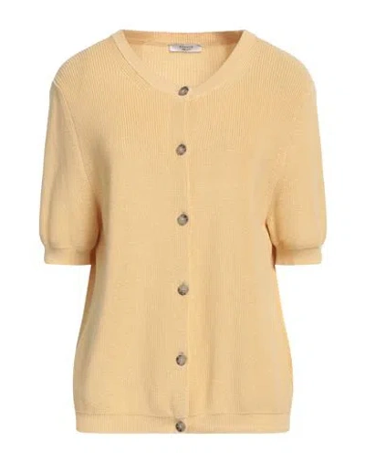Peserico Woman Cardigan Yellow Size 10 Cotton
