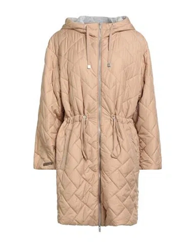 Peserico Woman Coat Beige Size 6 Polyester In Brown