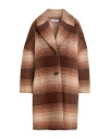 Shop Peserico Woman Coat Brown Size 6 Virgin Wool, Alpaca Wool