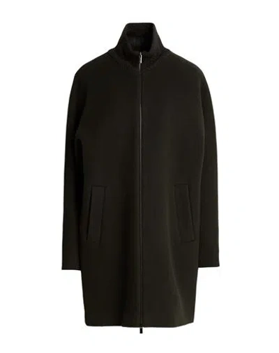 Peserico Woman Coat Charcoal Size 2 Virgin Wool, Polyamide, Cashmere In Black