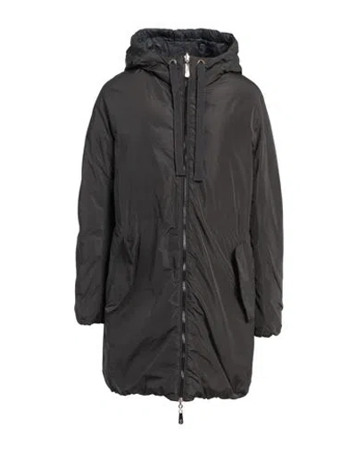 Peserico Woman Coat Charcoal Size 6 Polyamide In Black