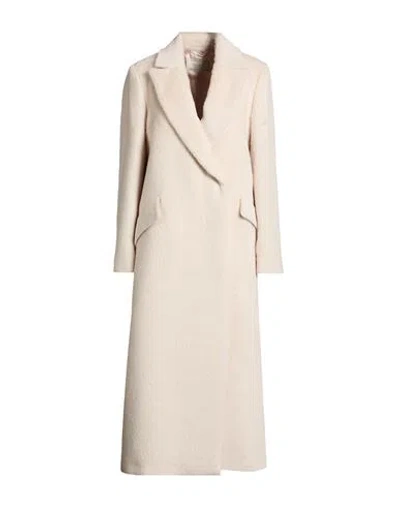 Peserico Woman Coat Ivory Size 4 Alpaca Wool, Virgin Wool In Orange