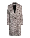 Peserico Woman Coat Light Grey Size 10 Alpaca Wool, Virgin Wool, Polyamide