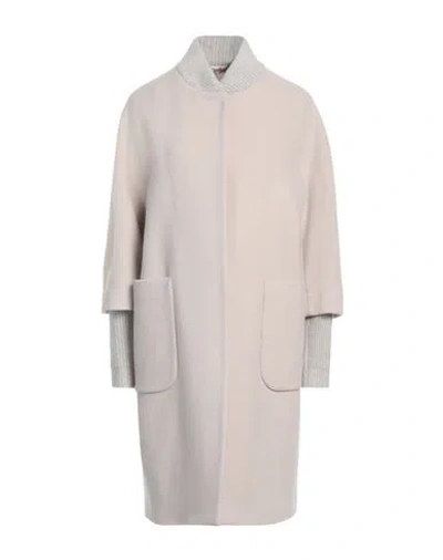Peserico Woman Coat Light Grey Size 6 Virgin Wool, Polyamide, Cashmere, Wool, Elastane