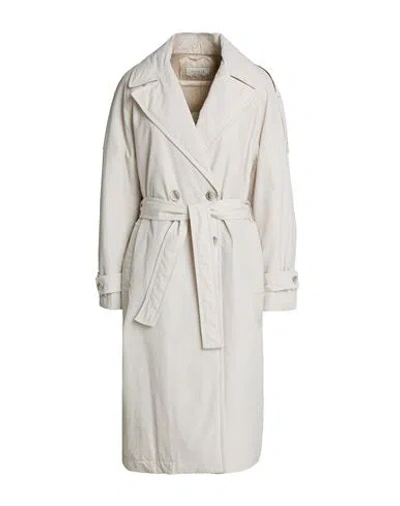 Peserico Woman Coat Off White Size 6 Cotton, Polyamide, Nylon
