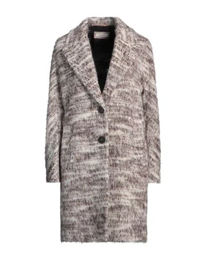 Peserico Woman Coat White Size 12 Alpaca Wool, Virgin Wool, Polyamide