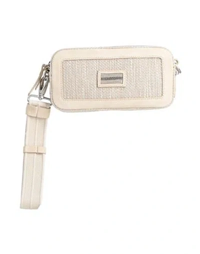Peserico Woman Cross-body Bag Beige Size - Cotton, Leather, Metallic Fiber In Sand