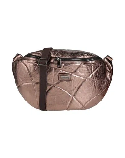 Peserico Woman Cross-body Bag Bronze Size - Leather, Cotton, Metal In Yellow