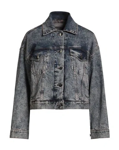 Peserico Woman Denim Outerwear Blue Size 8 Cotton, Elastane