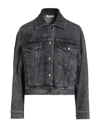 Peserico Woman Denim Outerwear Grey Size 8 Cotton, Elastane In Gray