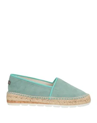 Peserico Woman Espadrilles Light Green Size 7 Soft Leather