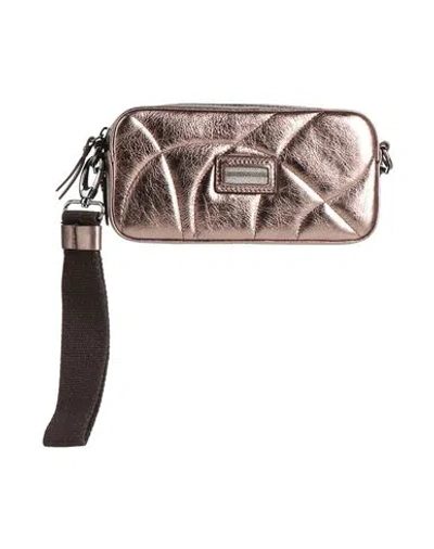 Peserico Woman Handbag Bronze Size - Leather, Polyamide, Polyurethane, Metal In Yellow