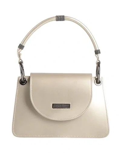 Peserico Woman Handbag Gold Size - Leather, Cotton, Metal