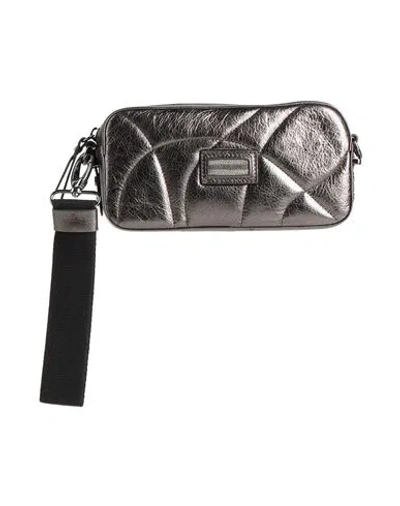 Peserico Woman Handbag Gunmetal Size - Leather, Polyamide, Polyurethane, Metal
