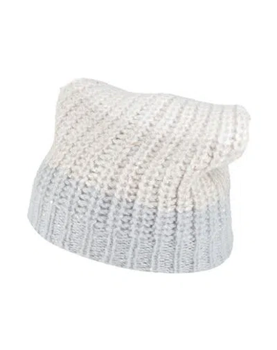 Peserico Woman Hat Light Grey Size S Polyester, Baby Alpaca Wool, Polyamide, Virgin Wool