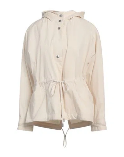 Peserico Woman Jacket Beige Size 10 Cotton, Polyamide
