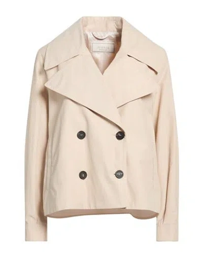 Peserico Woman Jacket Beige Size 12 Cotton, Polyamide In Brown