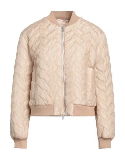 Peserico Woman Jacket Beige Size 6 Polyamide, Cotton