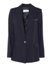 Peserico Lurex Single-breasted Blazer Blazer And Suits Blue In Black