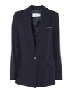 Peserico Lurex Single-breasted Blazer Blazer And Suits Blue In Black