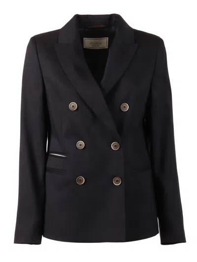 Peserico Woman Jacket In Blue