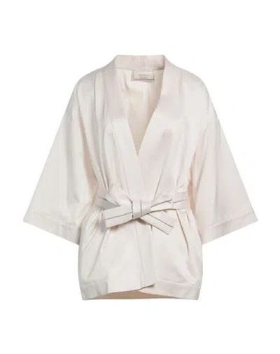 Peserico Woman Jacket Blush Size 6 Viscose, Cotton In White