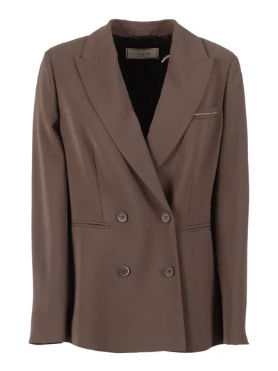 Peserico Woman Jacket In Brown