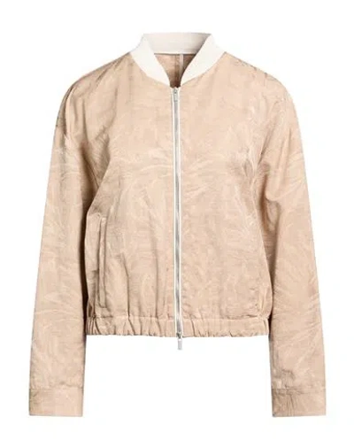 Peserico Woman Jacket Cream Size 6 Cotton, Viscose In Neutral