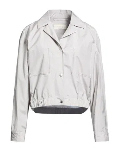 Peserico Woman Jacket Grey Size 10 Cotton, Polyester In White