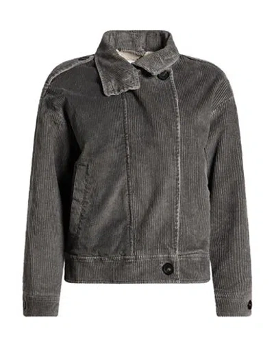 Peserico Woman Jacket Grey Size 2 Cotton, Elastane In Gray