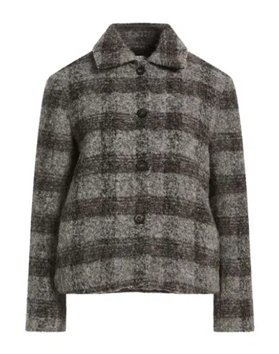 Peserico Woman Jacket Grey Size 4 Virgin Wool, Alpaca Wool, Polyamide In Gray