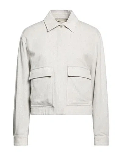 Peserico Woman Jacket Light Grey Size 8 Cashmere In Silver