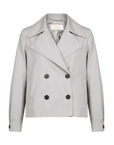 Peserico Woman Jacket Light Grey Size 8 Cotton, Polyamide In Gray