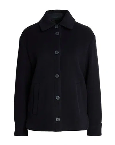 Peserico Woman Jacket Midnight Blue Size 6 Virgin Wool, Polyamide, Polyester, Cashmere In Multi