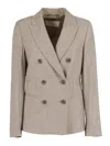 Peserico Double-breasted Blazer Blazers Beige In Nude