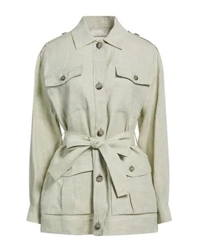 Peserico Woman Jacket Sage Green Size 6 Linen In Nude