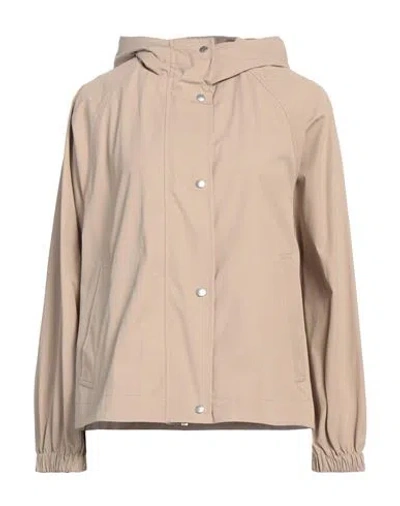 Peserico Woman Jacket Sand Size 8 Cotton, Polyamide In Beige