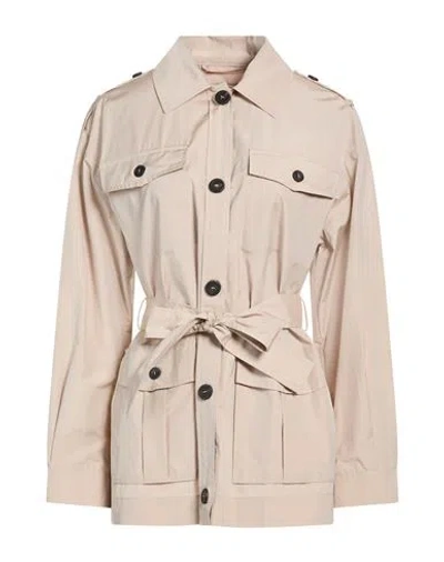 Peserico Woman Jacket Sand Size 6 Cotton, Polyester In Neutral