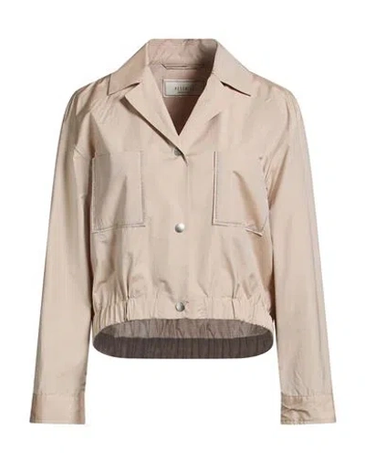 Peserico Woman Jacket Sand Size 8 Cotton, Polyester In Brown