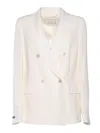 Peserico Double-breasted Tailored Jacket With Classic Lapel In White